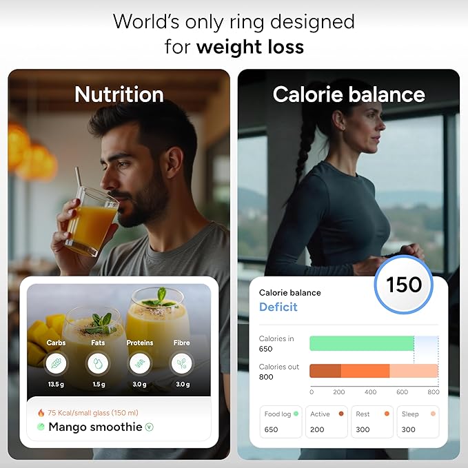 Gabit Smart Ring | Sleep, Fitness, Nutrition, Stress | Calorie Tracker, AI Health Coach, 30+ Workout Modes, VO2 Max | Buy Sizing Kit First | Health Tracker for Women & Men | Titanium, Rose Gold 13