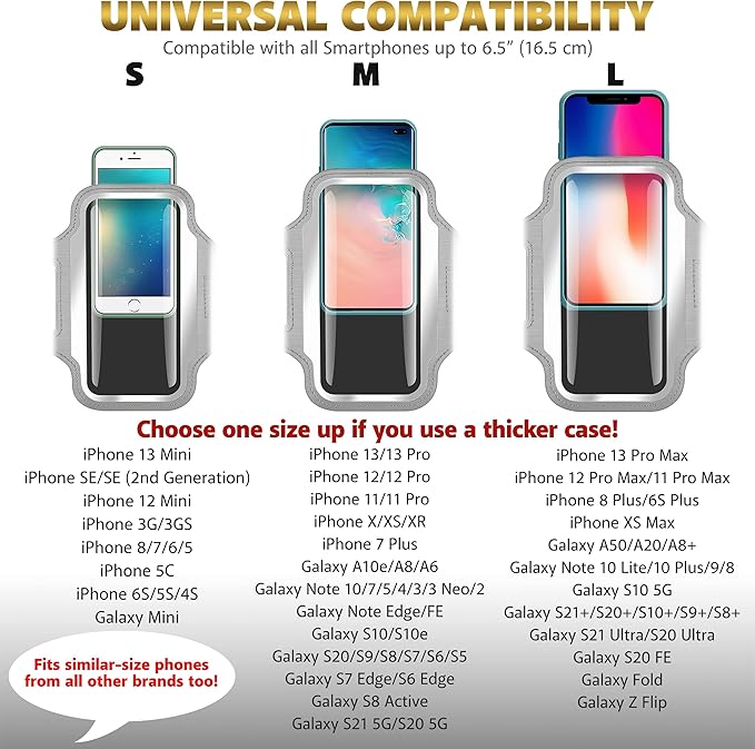 TRIBE Running Phone Holder Armband. iPhone & Galaxy Cell Phone Sports Arm Bands for Women, Men, Runners, Jogging, Walking, Exercise & Gym Workout. Fits All Smartphones. Adjustable Strap, CC/Key Pocket