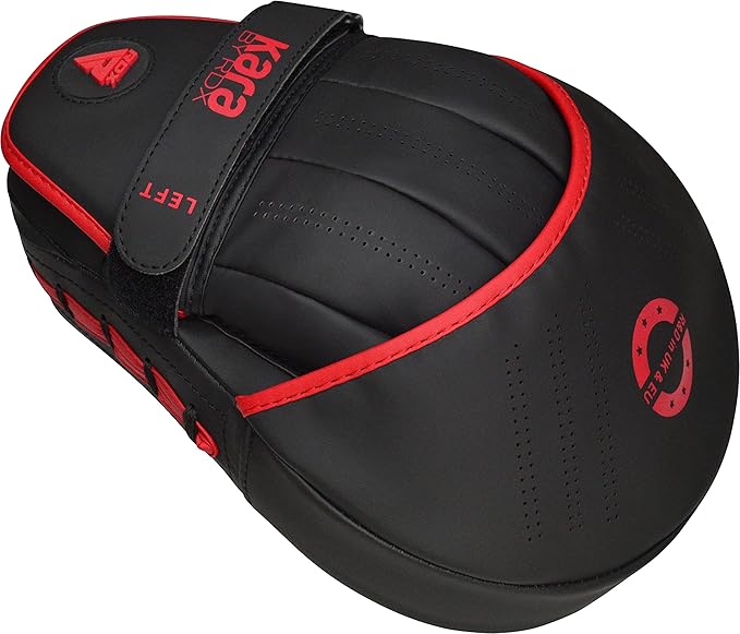 RDX Boxing Pads Curved Focus Mitts, Maya Hide Leather Kara Hook and jab Training Pads, Adjustable Strap Ventilated, MMA Muay Thai Kickboxing Coaching Martial Arts Punching Hand Target Strike Shield
