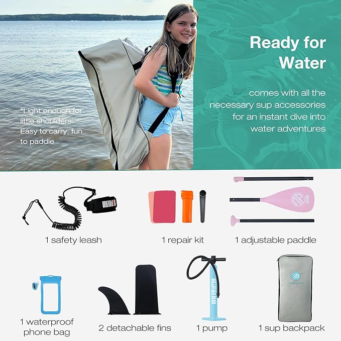 Niphean（Ultra-Light）Inflatable Paddle Board with (Beginner Friendly) StabilTrac Fin and Durable SUP Accessories, 10' Stand Up Paddle Boards for Adults & Youth, Versatile Yoga Paddle Board, Gift Ideas