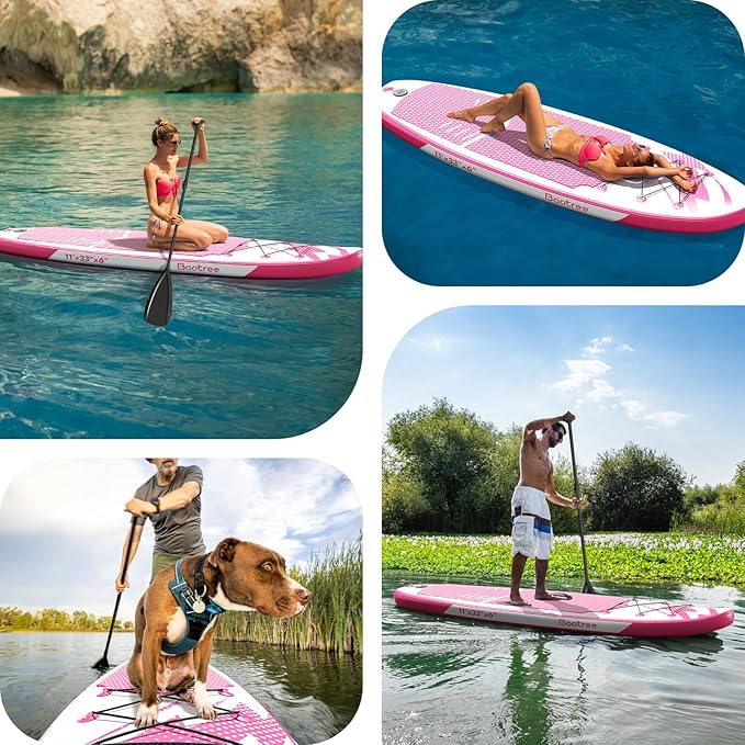 Inflatable Stand Up Paddle Board (6'' Thick) - Premium SUP Board with Durable SUP Accessories & Non-Slip Deck | Includes Paddle Pump & Backpack | for Adults/Youth