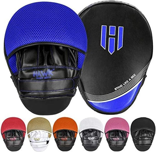 Hawk Sports Punching Mitts for Men, Women, & Kids, Leather Focus Mitts for Martial Arts & Boxing Training, Curved Punch Mitts for Karate, Kickboxing, Krav MAGA, Muay Thai & Taekwondo