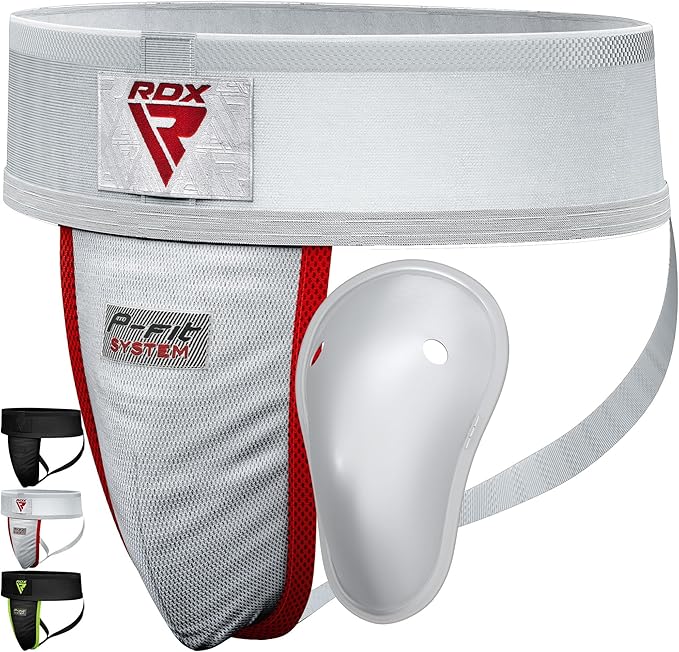 RDX Groin Protector Cup Men, Boxing Kickboxing MMA Muay Thai Sparring Groin Guard, Ventilated Adjustable,Karate Fighting Training, Underwear Jiu Jitsu BJJ Protection, Boys Youth