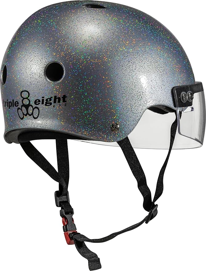 Triple Eight The Certified Sweatsaver Helmet with Visor for Roller Derby, Skateboarding and BMX