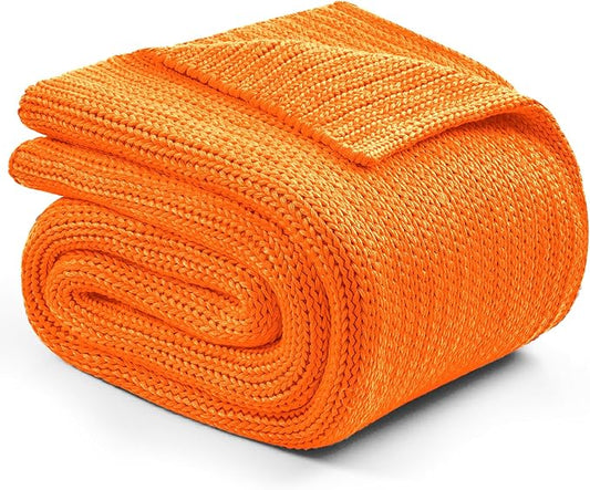 L'AGRATY Knitted Weighted Blanket - 60"x80" 20lbs Cooling Chunky Knit Heavy Blanket for Adults Braided Crochet Throw Thick Cable Yarn Knit Decorative No Beads Evenly Weighted Machine Washable