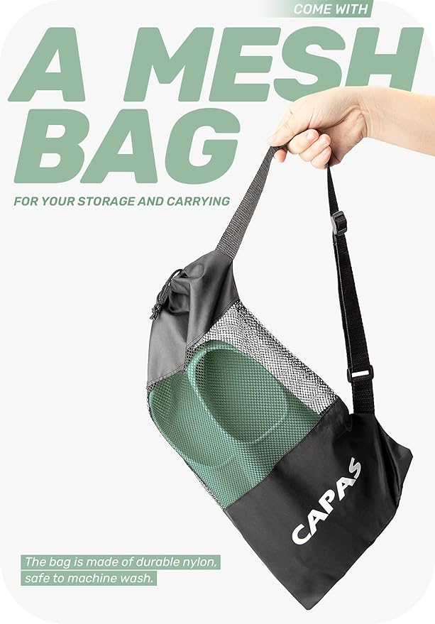 CAPAS Swim Training Fins Comfortable Silicone Lap Swimming Short Blade Floating Flippers with Mesh Bag for Adult Men Women Build Leg Strength