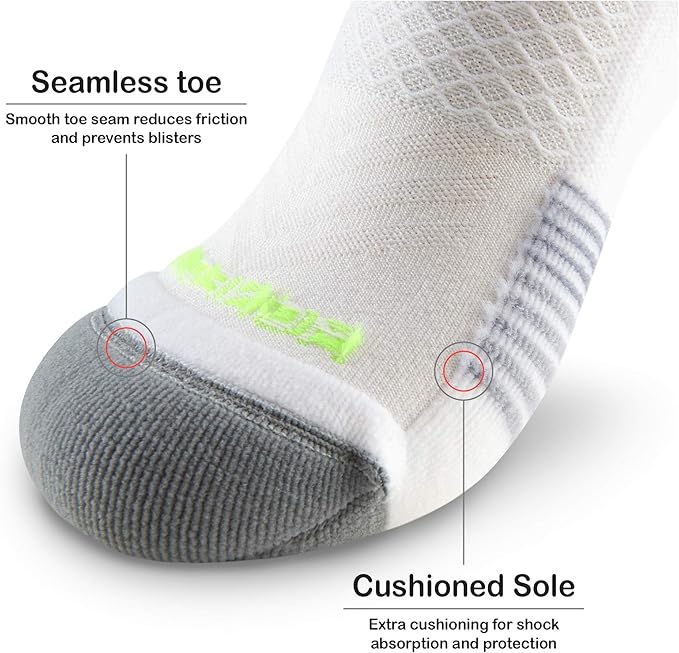 MONFOOT Men's/Women's 3-10 Pairs Silky Dry Athletic Cushion Ankle Socks, Multipack