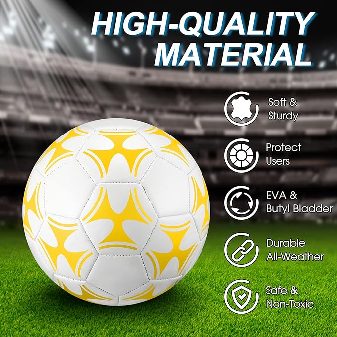 Lenwen 12 Pcs Soccer Balls with Pump Bulk Official Size 5 4 3 Kids Teen Adult Indoor Outdoor Sports Soccer Ball Toddler Youth Gift for Training Game Practice Christmas Operation