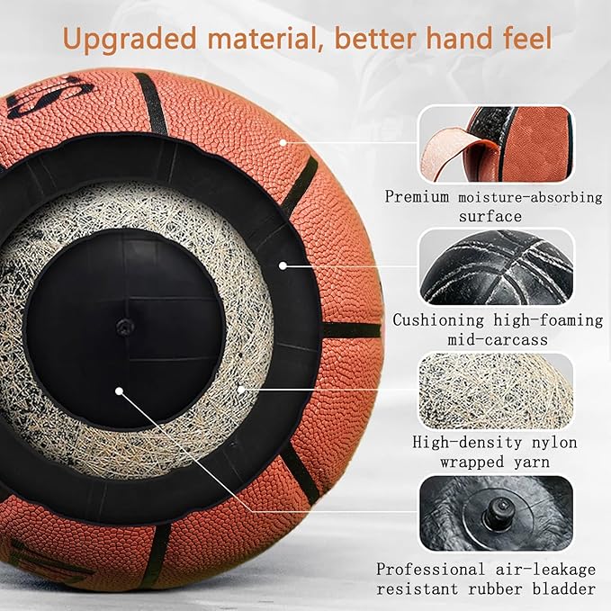 Wave Basketball, Blue and Yellow, Indoor/Outdoor Sports Basketball, Communion Gifts for Boys, Dedicated to 3v3 Matches, Size 7(29.5'')