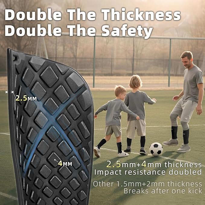 Sportout Soccer Shin Guards - Shin Guards Soccer Kids Youth Adult Protective Shin Pads with Sleeves and Insert Pocket for Boys Girls for Age 4-6, 6-8, 8-10,10-12,12-14,14-Adult