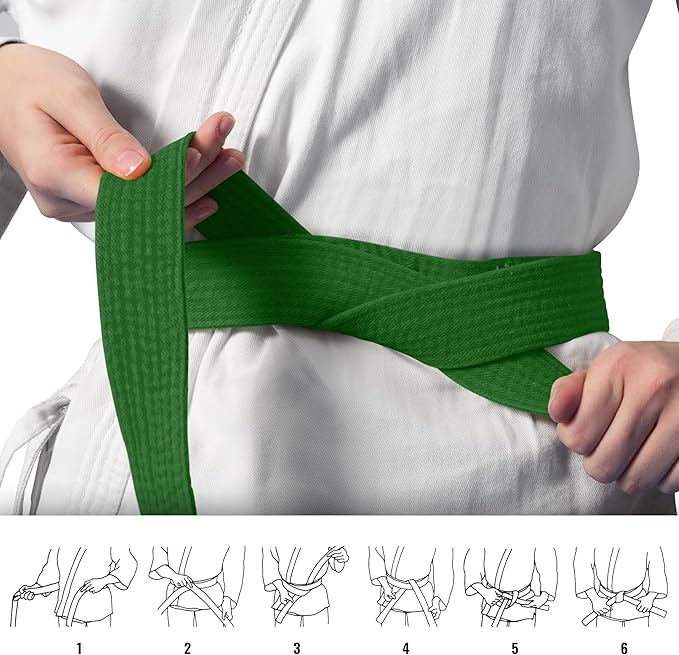 DXM SPORTS BJJ Jiu Jitsu Belt - Taekwondo Karate Belt - Martial Arts Uniform Ranking Judo Belt Double Stitched for Kids Adult