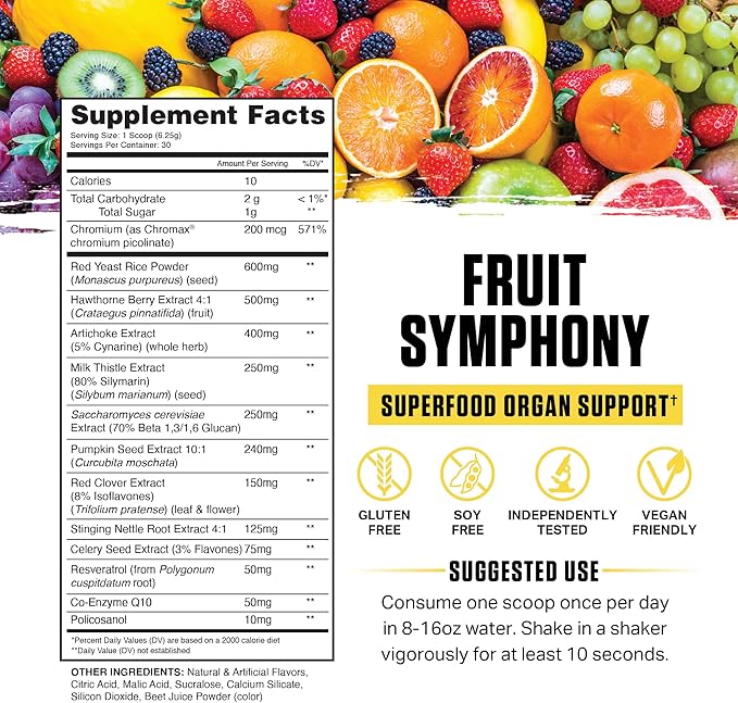 Ambrosia Nektar - Superfood Powder | Complete Health Supplement | 30 Servings (Fruit Symphony)