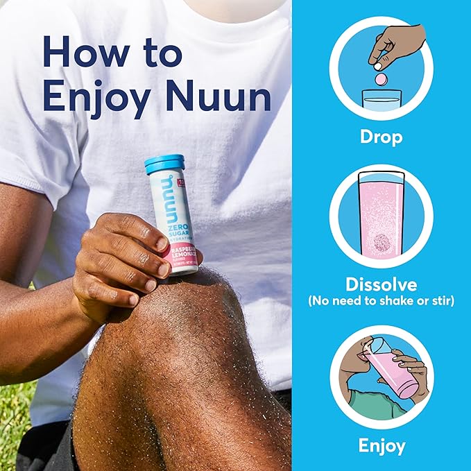 Nuun Energy Electrolyte Tablets with Ginseng, Caffeine from Green Tea Extract, Vitamin B12, B6, B5, Magnesium & 4 Other Electrolytes, Gluten Free & Vegan, Tropical Punch, 8 Pack (80 Servings Total)