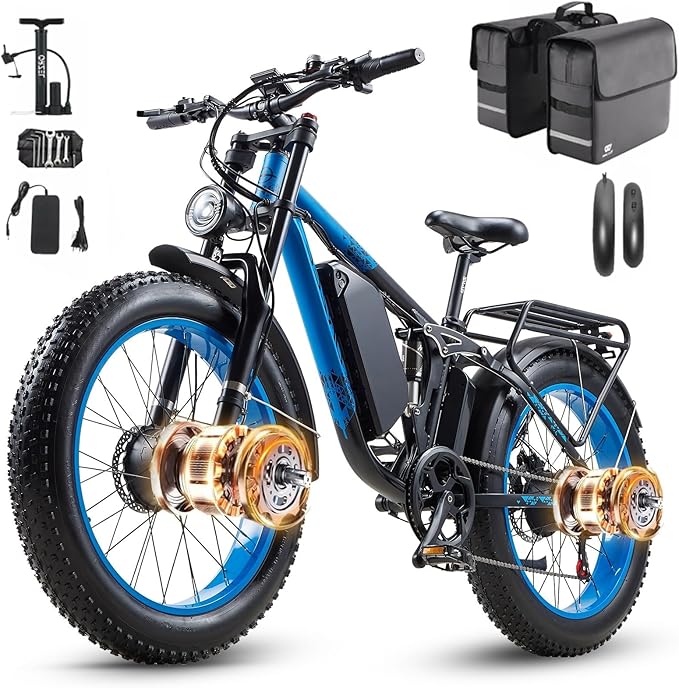 Peak 3000W Dual Motor Ebike for Adults, 48V 25AH Long Range Electric Mountain Bike, 30-34MPH Step-Thru Unlocked Electric Bike