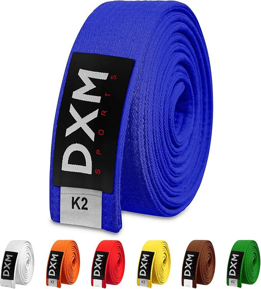 DXM SPORTS BJJ Jiu Jitsu Belt - Taekwondo Karate Belt - Martial Arts Uniform Ranking Judo Belt Double Stitched for Kids Adult