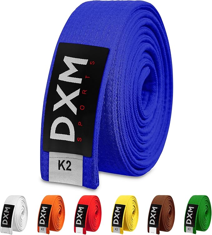 DXM SPORTS BJJ Jiu Jitsu Belt - Taekwondo Karate Belt - Martial Arts Uniform Ranking Judo Belt Double Stitched for Kids Adult