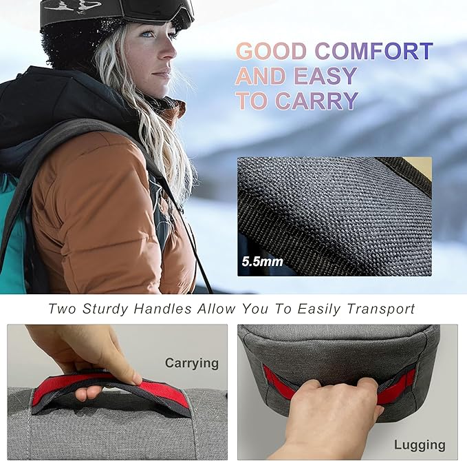 Unigear Snowboard Ski Bag for Air Travel, Reinforced Double Padded Snowboard Bag with EPE Dense, Water-Resistant and Durable up to 175cm Ski Snowboard Travel Bags for Flying