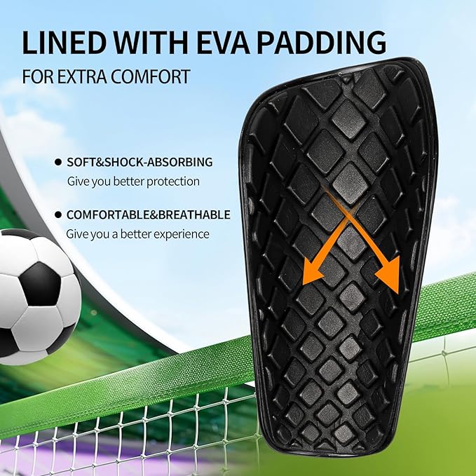 Soccer Shin Guards for Kids Youth Adults - Shin Pads and Sleeves Set with Optimized Insert Pocket for Boys Girls Men Women for Football Games - Protective Soccer Equipment(3 in 1)
