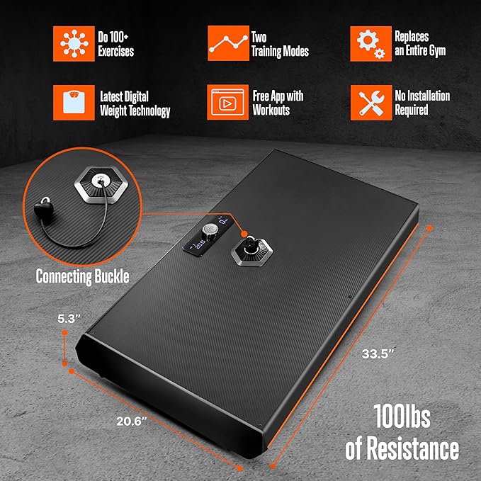 SQUATZ Pluto Home Smart Gym, 100 lbs Adjustable Resistance, All-in-One Digital Fitness Machine with WiFi & Bluetooth, Compact Full-Body Workout Equipment for Strength Training and Muscle Toning