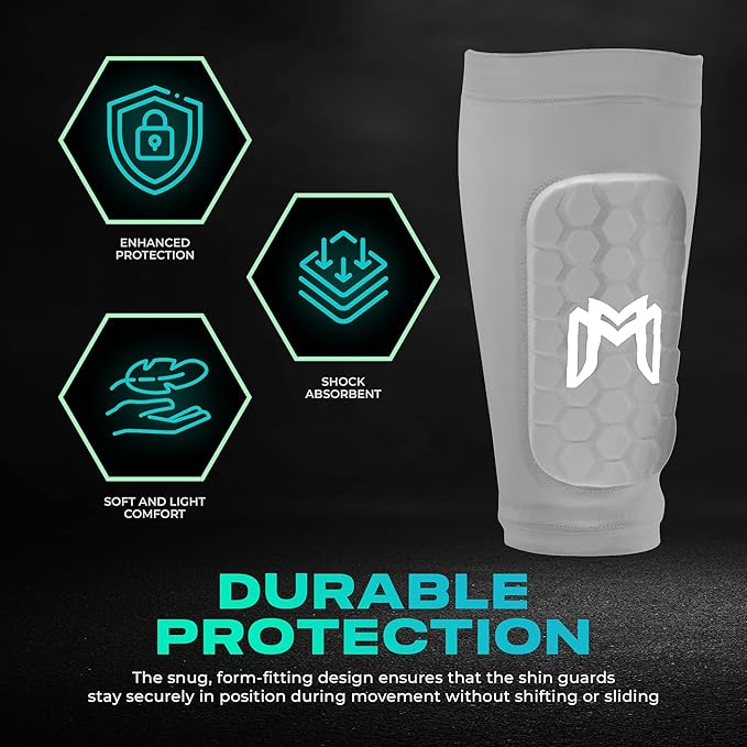 Mini Shin Guards Soccer – Built in Shin Pad Sleeves for Mens, Women, Teens - Small Shin Guards - Lightweight, Breathable Shin Defender Leg Protection