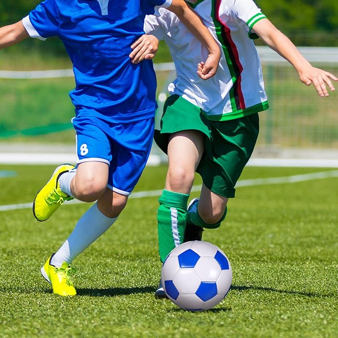 HyDren 4 Pack Soccer Ball with Pump Official Size 4/5 Deflated Soccer Balls Bulk for Outdoor Indoor Practice Training Sport Gift for Kids Boys Teen Youth Adult