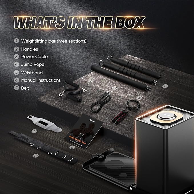 SR3 Pro Smart Home Gym Equipment,Portable Cable Machine for Home Workout ,Max 180lbs Resistance All-in-One Full Body Strength Trainer with Ambient Light