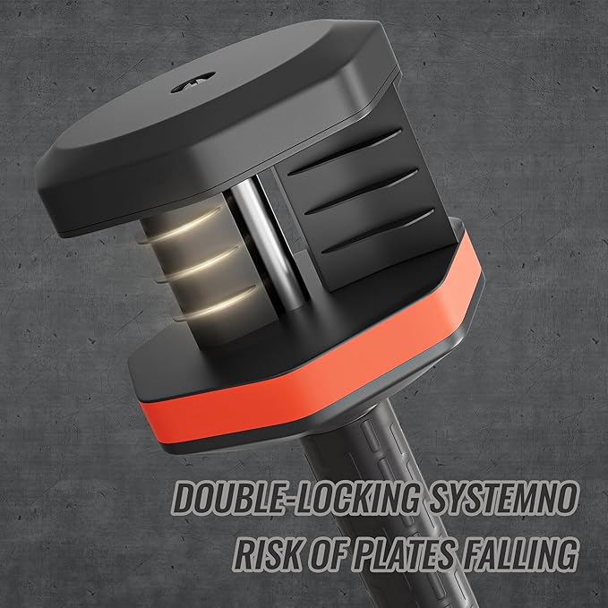 VEICK 25/55 lbs Adjustable Dumbbell with Anti-Slip Turning Handle, Fast Adjust Weight for Men Women, Exercise Equipment with Tray for Home Gym Full Body Workout Fitness