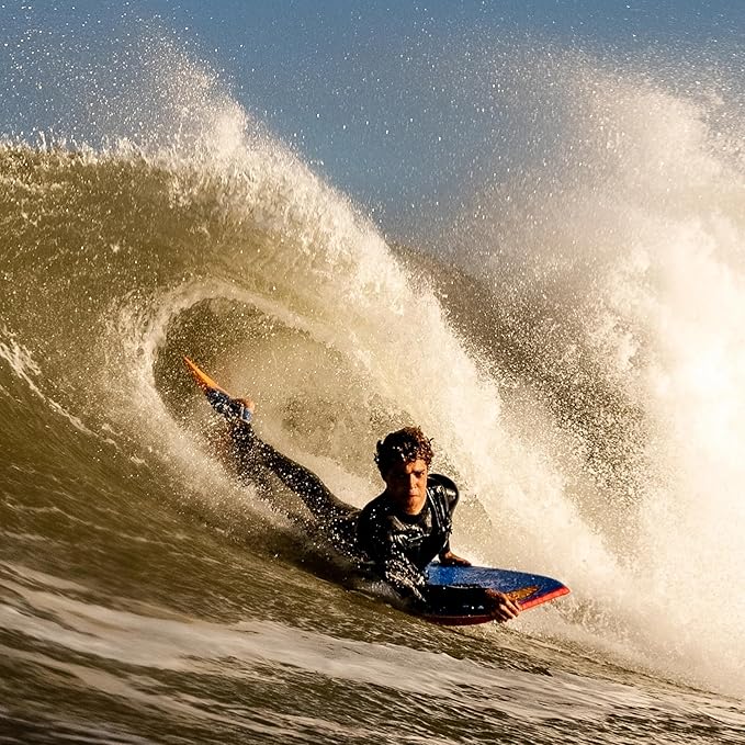 MOREY® Bodyboard Turbo 4 Classic. The Original Body Boards for Beach; Dual Stringer, PE Core, & HDPE for Slick Bottom (2025 Model)
