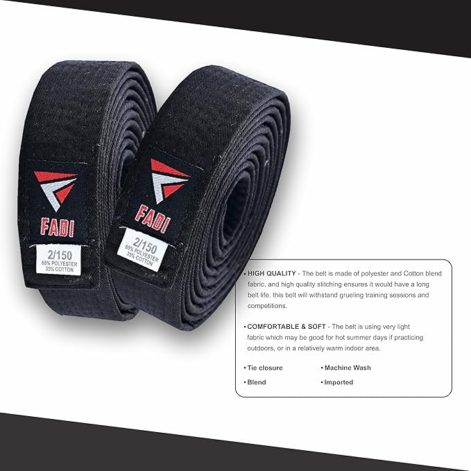 Martial Arts Belt for Karate, Judo, Aikido and Taekwondo - Durable Cotton-Polyester Blend for Adults and Kids