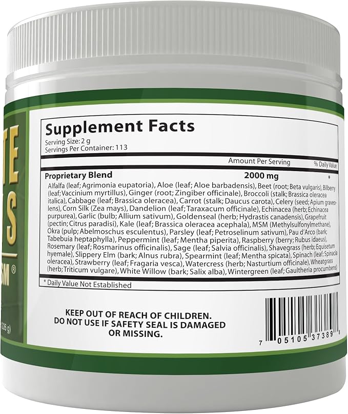 Ultimate Greens Powder Immune Support Vegan Friendly Vegetable Alkalize Drink NO GMO Gluten Soy Free 8oz 3 Pack