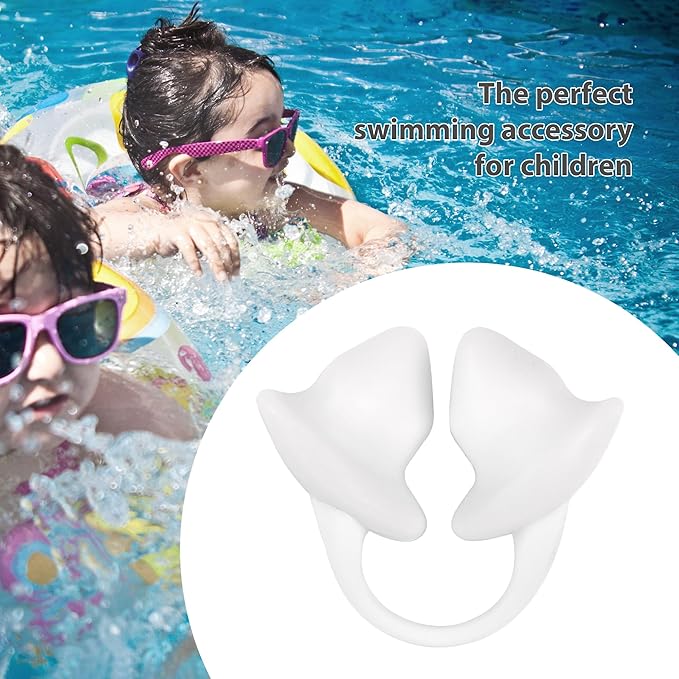 Nose Plugs for Swimming for Kids(Age 4-7),Painless Nose Clip for Swimming, Ensure Comfort and Safety in The Water (White, Small)