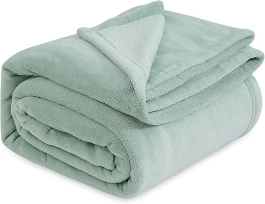 Bedsure Fleece Bed Blankets Full Size Sage Green - Soft Lightweight Plush Fuzzy Cozy Luxury Blanket Microfiber, 84x90 inches