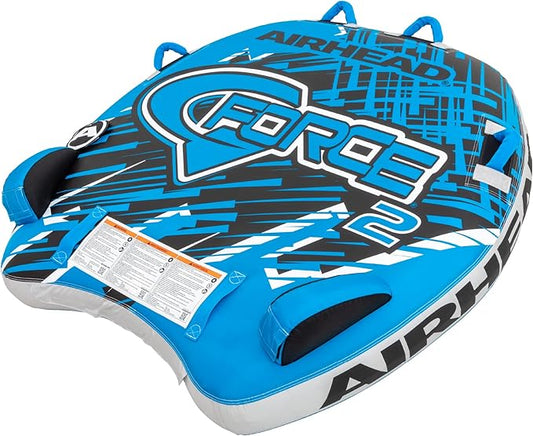 Airhead G-Force Inflatable Towable Tube | 2-4 Rider Models | Dual Tow Points | Full Nylon Cover | Kwik-Connect | Patented Speed Valve | Boat Tubes and Towables