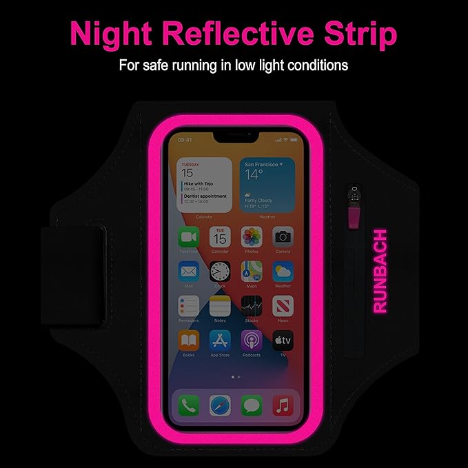 Armband for Samsung Galaxy S25/S24/S23/S22/S21/S20/S10/S9/S8,Galaxy A01/A8/A10e/A20e/A41/M01/Xcover 5,Water Resistant Sport Armband with Zipper Slot for Galaxy Buds (Pink)