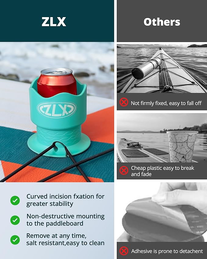 ZLX Cup Paddle Board Kayak Cup Holder, Stand Up Paddle Board Cup Holder Paddleboard Accessories Surfboards, Canoes Kayak Holder for Types of Cup Bottle Drink