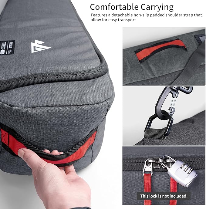 Unigear Ski Bag for Air Travel, 360° Fully Padded Protection, Water-Resistant and Durable up to 192cm for Snow Air Travel Transport