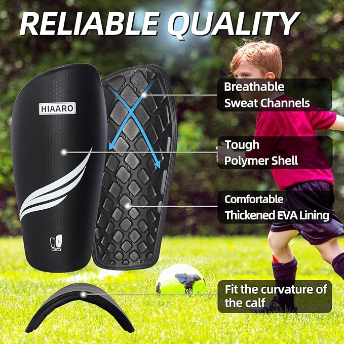 Soccer Shin Guards for Kids Youth Adults, Shin Pads and Sleeves with Optimized Insert Pocket, Protective Soccer Equipment for Boys Girls Men Women