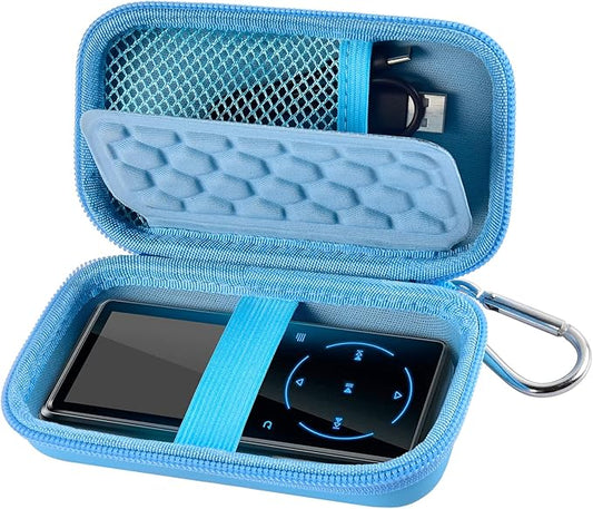 MP3 & MP4 Player Case for SOULCKER/G.G.Martinsen/Grtdhx/iPod Nano/Sandisk Music Player/Sony NW-A45 and Other Music Players with Bluetooth. Fit for Earbuds, USB Cable, Memory Card - Blue