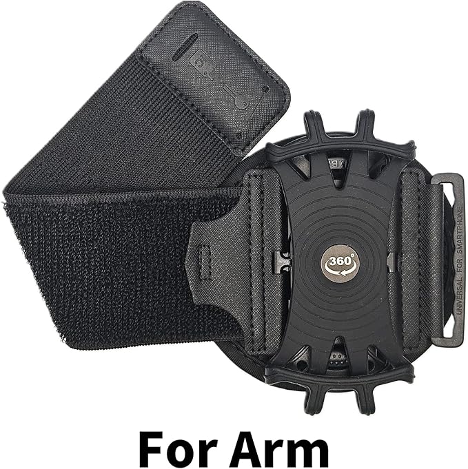 Running Armband 360°Rotatable for Phone Holder,Upgrade Anti-Drop Forearm Phone Armband for iPhone 16/15/14/Pro/Mini/12/11/SE/XR XS,Fits All 4-6.5 Inch Smartphones (ArmBlack)