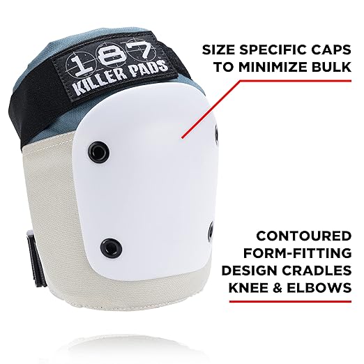 187 KILLER PADS Knee Pads, Elbow Pads Combo Pack, Stone Blue, X-Small