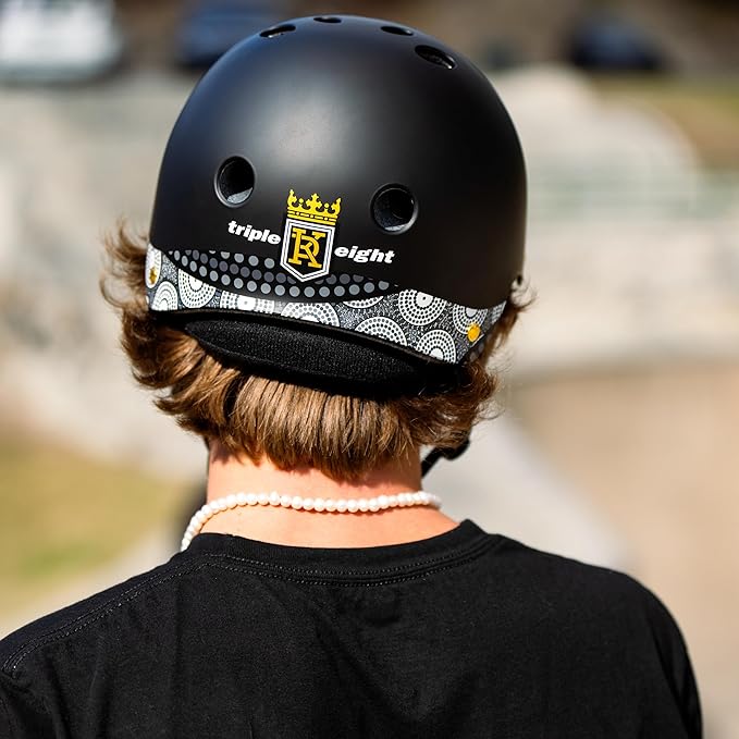 Triple Eight Deep Cover Helmet - Ideal for Skateboarding, Bicycling, BMX, and Roller Skating