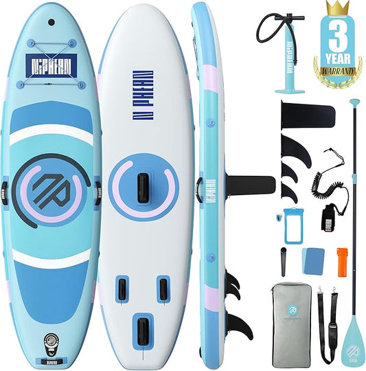 Niphean（Ultra-Light）Inflatable Paddle Board with (Beginner Friendly) StabilTrac Fin and Durable SUP Accessories, 10' Stand Up Paddle Boards for Adults & Youth, Versatile Yoga Paddle Board, Gift Ideas