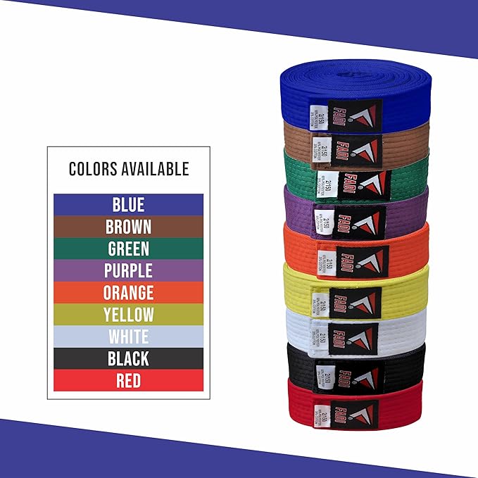 Martial Arts Belt for Karate, Judo, Aikido and Taekwondo - Durable Cotton-Polyester Blend for Adults and Kids