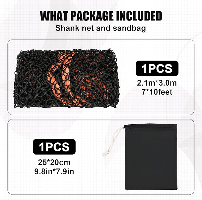 1/2PCS Golf Shank Net Attachment for Golf Hitting Nets with Sandbag, 7 * 7FT/7 * 10FT Golf Barrier Side Net,Golf Practice Hitting Net Barrier Net for Golf, Baseball, Hockey, Soccer (Black/Red