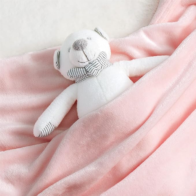 Bedsure Bedding Fleece Blanket for Girls and Boys - Soft Cozy Cute Small Throw Blankets for Travel, 43x55 Inches, Pink