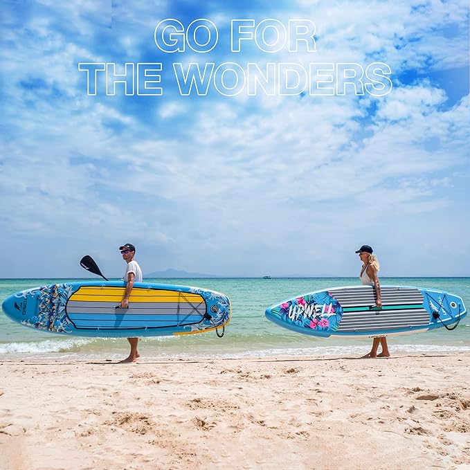 UPWELL 10'6"/11'/11'6" Inflatable Paddle Board, Stand Up Paddlboard for Youth & Adults, Stable Design, Premium SUP Accessories, Backpack, Leash, Hand Pump, Fins