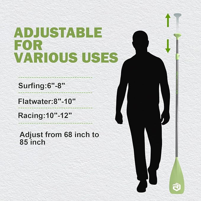SUP Paddle - Paddle Board Paddle 4 Piece Stand Up Paddleboard Paddles Lightweight Floating Kayak Paddle - Light Blue - Lake Green - Light Green