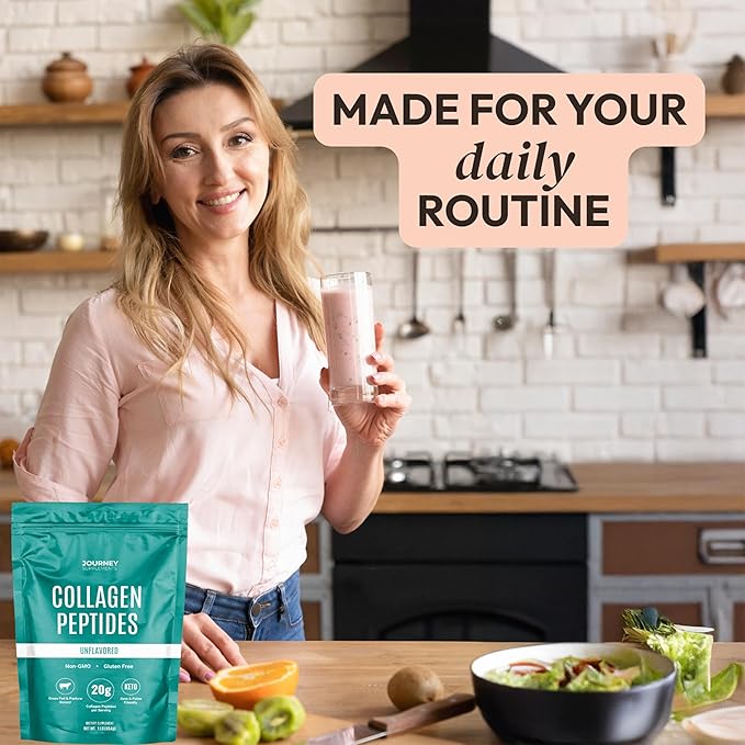 Collagen Peptides Powder, Unflavored, 1 lb – Supports Hair, Skin, Nail, Bone & Joint Health – Hydrolyzed, Grass-Fed, Gluten-Free, Keto-Friendly, Zero Sugar Protein Supplement.