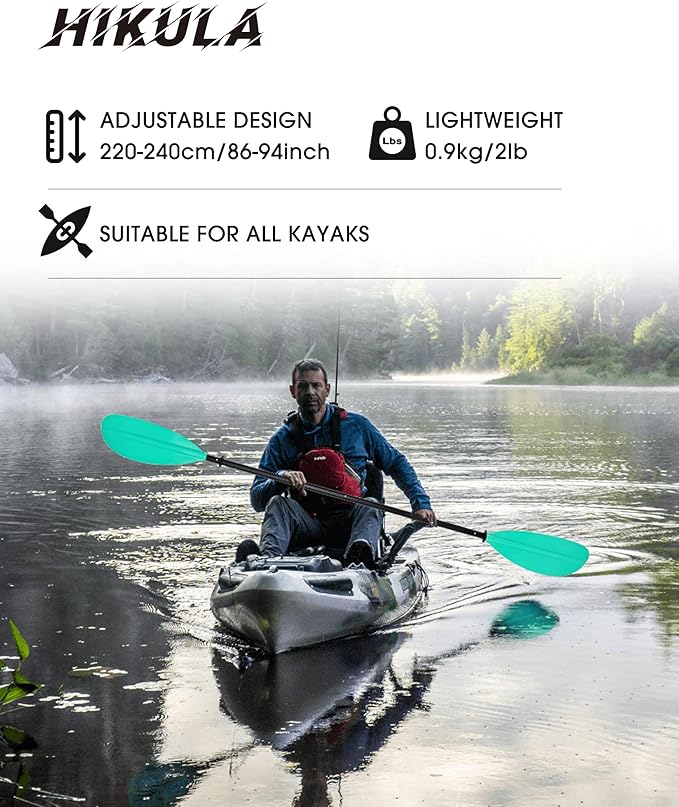 Kayak Paddle Aluminum Shaft Paddle with Nylon Blades, Floating Adjustable Kayaking Oars, 3 Piece, 220-240cm/86-94 Inches,Black/Rose/Teal/Black/Orange/Grey