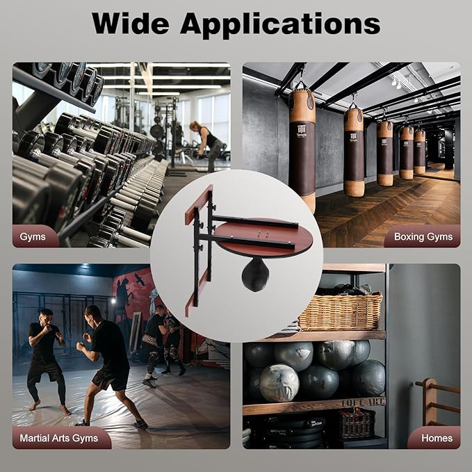 Speed Bag Platform Kit, Height Adjustable Boxing Training Equipment with Air Pump 360° Swivel, Wall Mount Punching Bag Boxing Training Full Kit for Fitness Enthusiasts